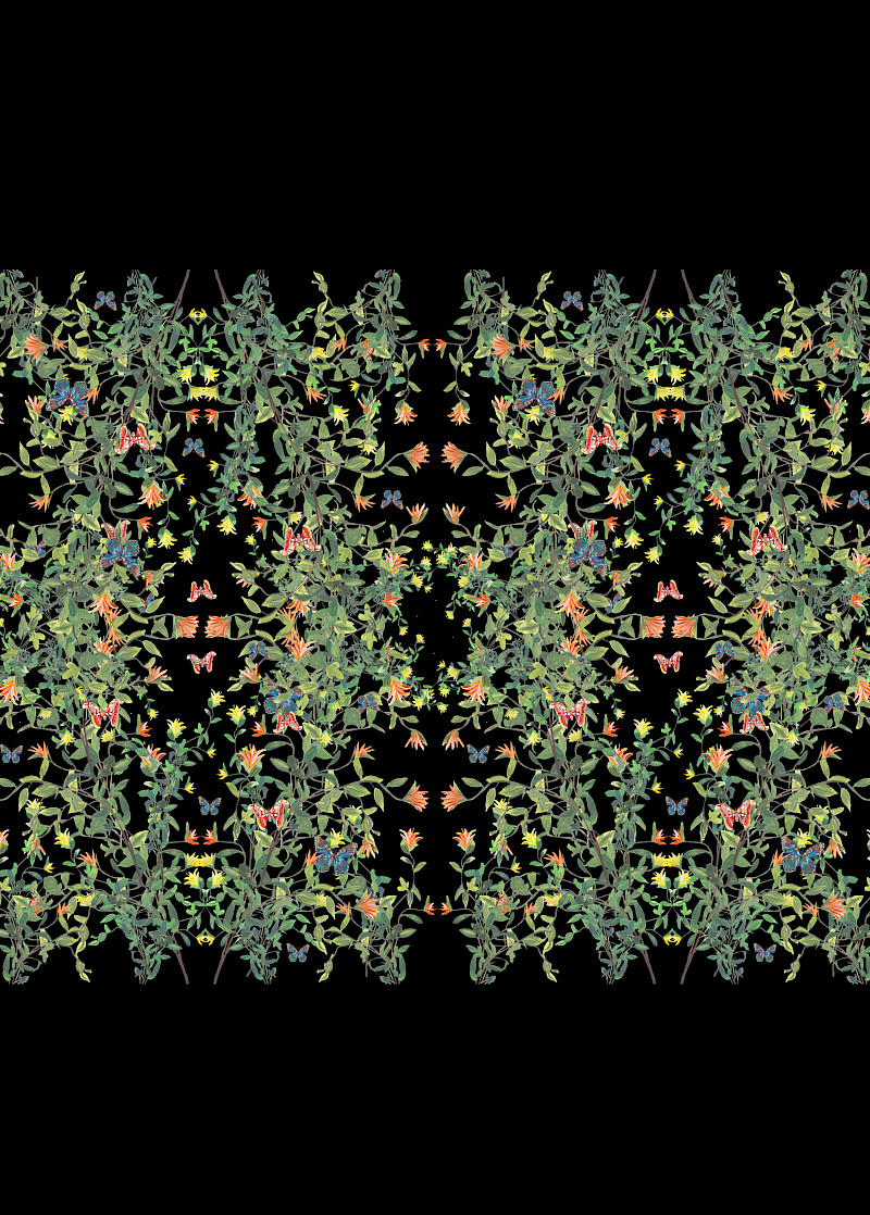 These images are hand-painted illustrations that have been scanned into Photoshop and turned into repeating pattern designs, inspired by the textile artist Timourus Beasties. The final works were used in the 2nd year unit X project this project relied on collaboration in a group with designers from other disciplines to create a series of outcomes to display the Material Source centre in Manchester, My group came up with the title Space Separation and play, we each individually worked on producing sustainable ways to decorate a space using design. I hand-painted each flower and insect in each pattern and used Photoshop to turn them into a repeating pattern experimenting with layout and pattern design. The purpose for these designs was to create a 'Digital Wallpaper' that can be used in any space and is sustainable. These images are hand-painted illustrations that have been scanned into Photoshop and turned into repeating pattern designs, inspired by the textile artist Timourus Beasties. The final works were used in the 2nd year unit X project this project relied on collaboration in a group with designers from other disciplines to create a series of outcomes to display the Material Source centre in Manchester, My group came up with the title Space Separation and play, we each individually worked on producing sustainable ways to decorate a space using design. I hand-painted each flower and insect in each pattern and used Photoshop to turn them into a repeating pattern experimenting with layout and pattern design. The purpose for these designs was to create a 'Digital Wallpaper' that can be used in any space and is sustainable.