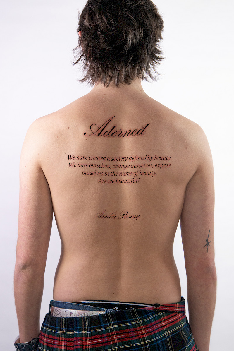 I explored the ways we use cosmetics, body modification, and fashion to change our appearances to be more 'beautiful', in my publication 'Adorned'. I explored the ways we use cosmetics, body modification, and fashion to change our appearances to be more 'beautiful', in my publication 'Adorned'.