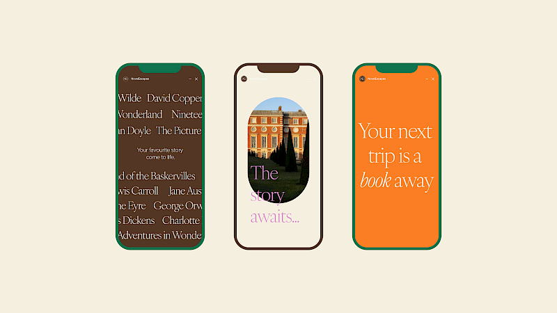 'Novel Escapes', a book travel service for classical literature set in the UK, aiming to immerse customers into a world of their favourite characters. 'Novel Escapes', a book travel service for classical literature set in the UK, aiming to immerse customers into a world of their favourite characters.