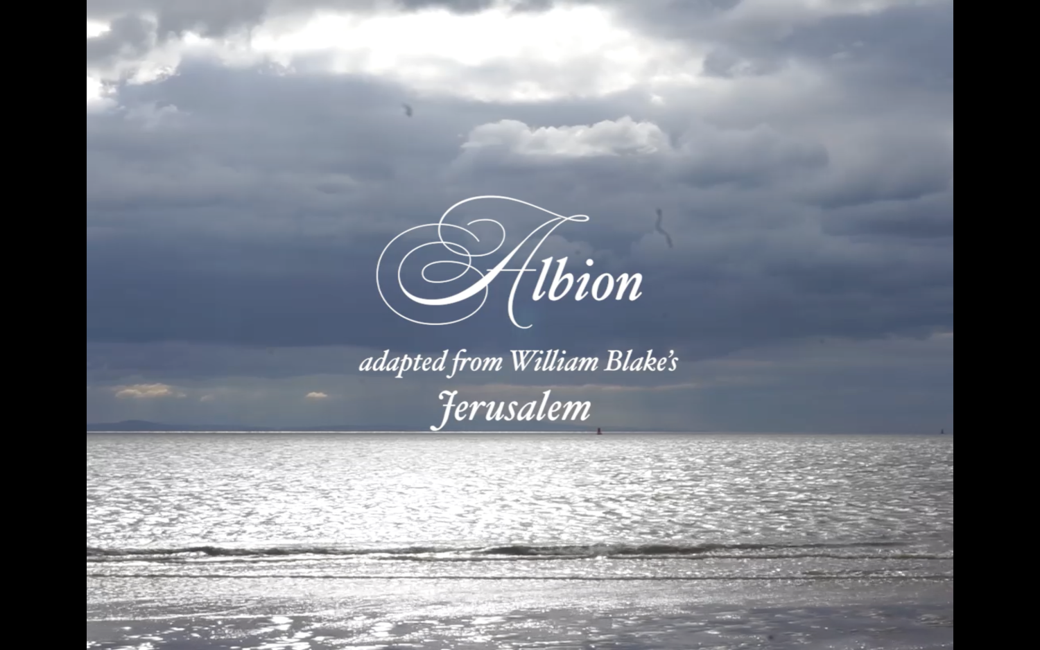 moving image piece 'Albion', a reinterpretation of William Blake's poem 'Jerusalem'. The video features re-written / re-interpreted lyrics for the poem, sung by a small choir of friends of mine. moving image piece 'Albion', a reinterpretation of William Blake's poem 'Jerusalem'. The video features re-written / re-interpreted lyrics for the poem, sung by a small choir of friends of mine.