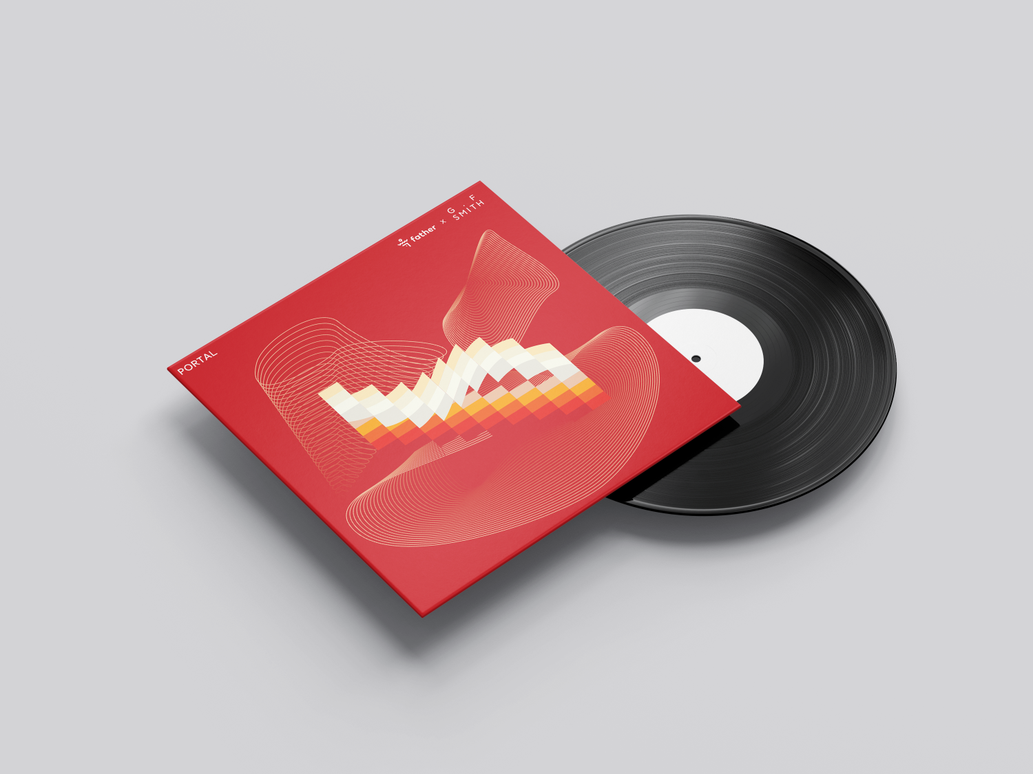 Visualising the intertwining of form and sound - the colour palette featured in the centre hints at the transitions between hues and saturation within the record itself. Visualising the intertwining of form and sound - the colour palette featured in the centre hints at the transitions between hues and saturation within the record itself.
