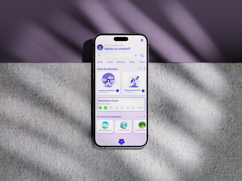 This is a showcase of the meditation page UI. This is a showcase of the meditation page UI.