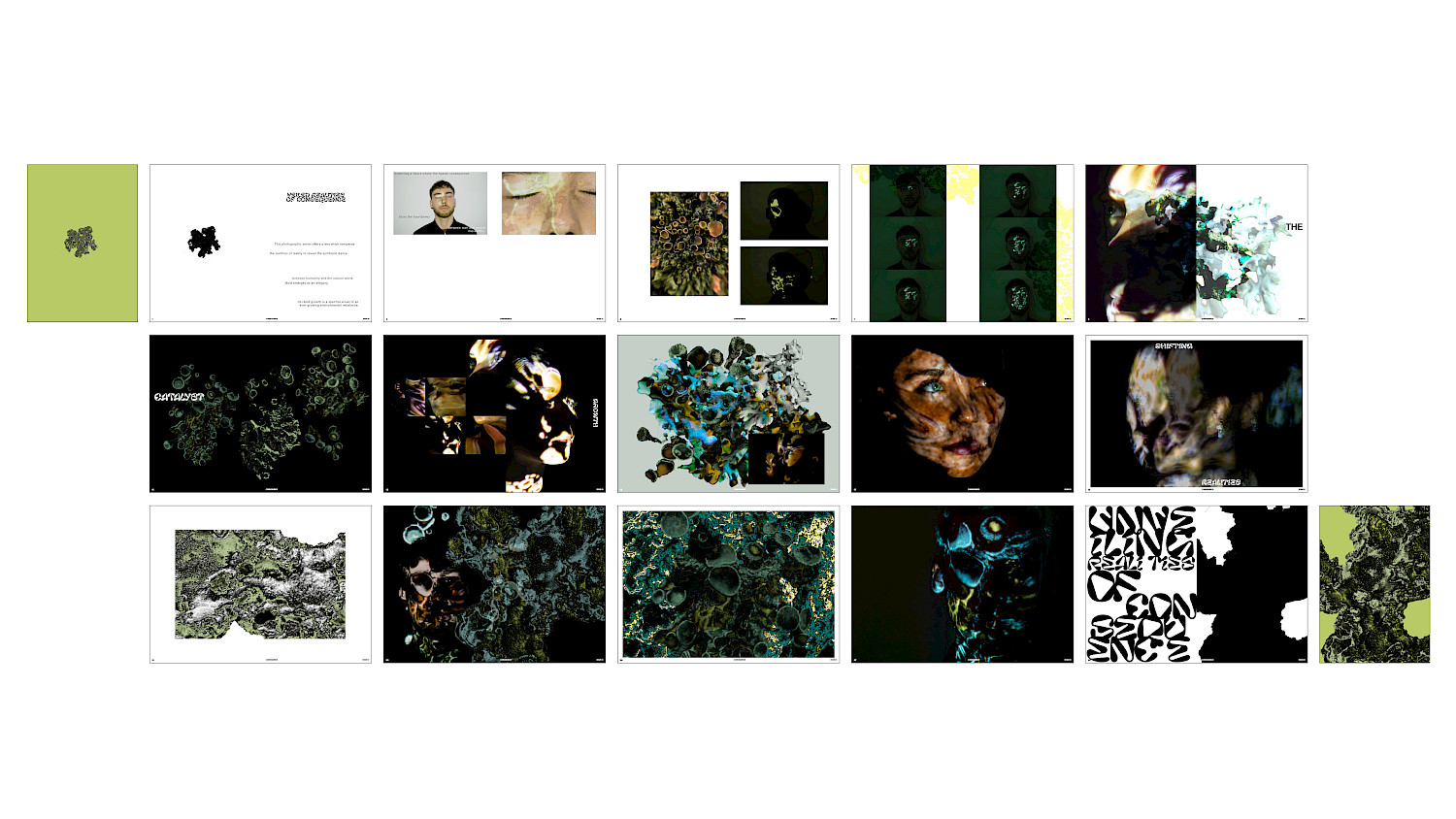 This photographic series offers a surrealist lens to reveal the symbiotic dance between humanity and the natural world. Mold emerges as an allegory, its rapid growth as the editorial progresses, is a spectral visual of an ever-growing environmental imbalance, foretelling a future where the human consequence blurs the boundaries between man and nature irreversibly. This photographic series offers a surrealist lens to reveal the symbiotic dance between humanity and the natural world. Mold emerges as an allegory, its rapid growth as the editorial progresses, is a spectral visual of an ever-growing environmental imbalance, foretelling a future where the human consequence blurs the boundaries between man and nature irreversibly.