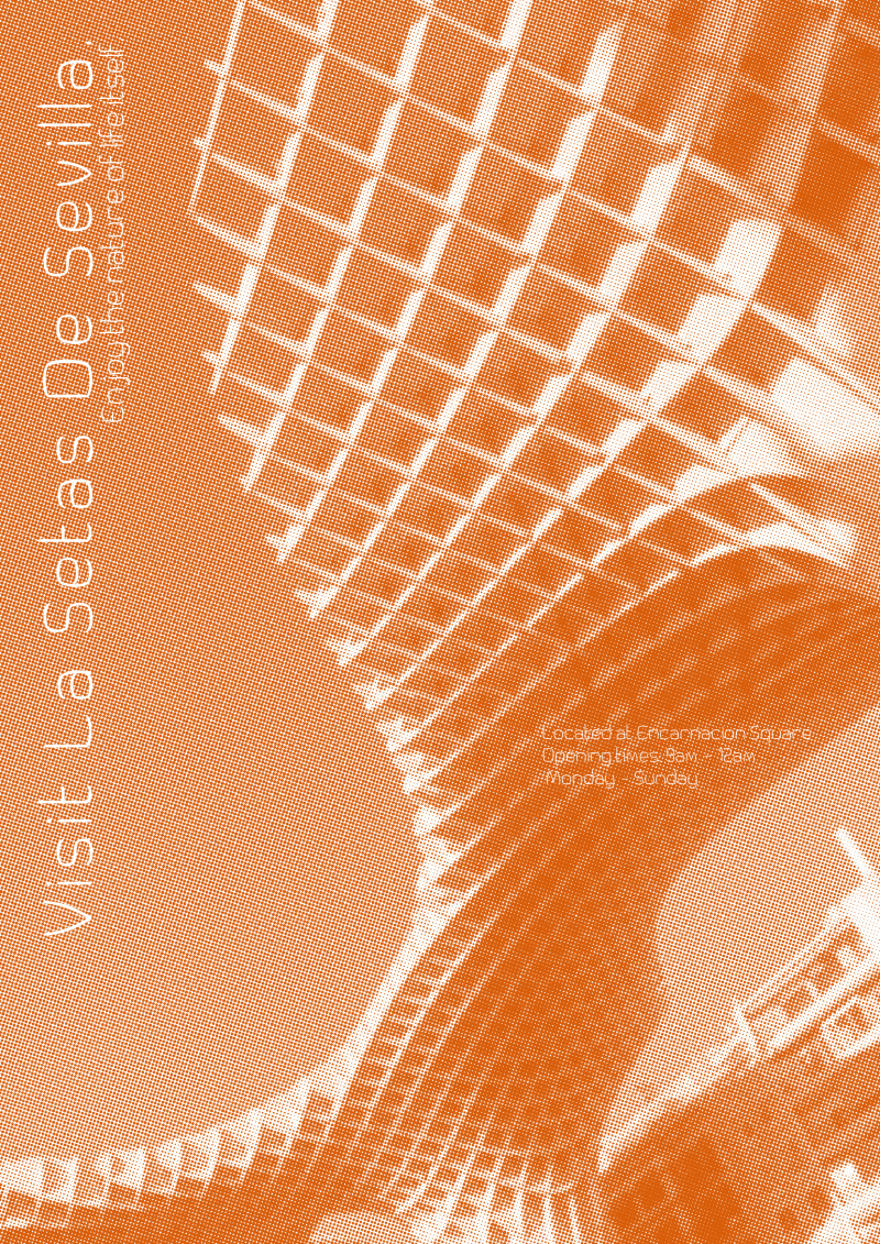 A promotional poster for 'Metropol' typeface inspired by the grids and organic curves of the iconic structure of La Setas De Seville. A promotional poster for 'Metropol' typeface inspired by the grids and organic curves of the iconic structure of La Setas De Seville.
