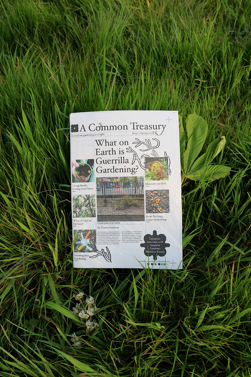 These are the touchpoints for my newspaper, A Common Treasury, which I completed responding to the brief "Form follows Content" in Unit X. It is a gardening newspaper that encourages people to take up this hobby in their own way, regardless of whether it's big or small. I wanted to play with the traditional look of the newspaper to create a playful and approachable tone of voice. These are the touchpoints for my newspaper, A Common Treasury, which I completed responding to the brief "Form follows Content" in Unit X. It is a gardening newspaper that encourages people to take up this hobby in their own way, regardless of whether it's big or small. I wanted to play with the traditional look of the newspaper to create a playful and approachable tone of voice.