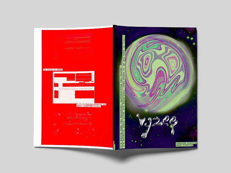 'VYZEE: Embody Disruption'. An exhibition, with a publication accompaniment, as shown attached, dedicated to the sounds featured in the song VYZEE by the late SOPHIE. 'VYZEE: Embody Disruption'. An exhibition, with a publication accompaniment, as shown attached, dedicated to the sounds featured in the song VYZEE by the late SOPHIE.