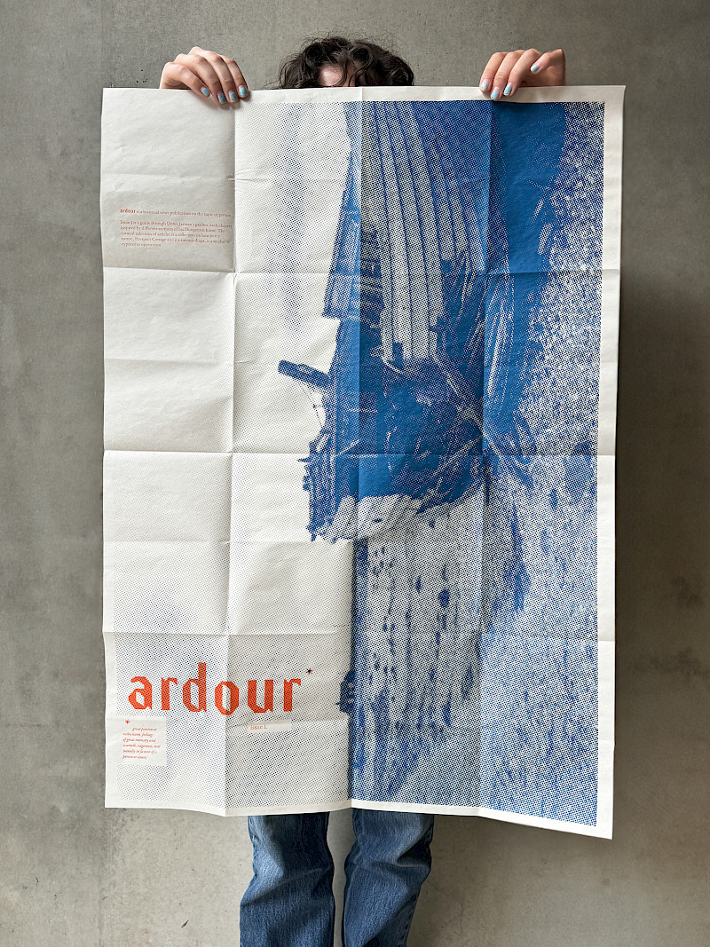 (594 x 841, double-sided screenprint)
Collaborative project by Bibi Lewin-Sanderson and Roxanna Luke.
Ardour is a publication on the topic of protest. Issue 1 is a guide through Derek Jarman’s garden, each chapter inspired by different sections of his Dungeness home. The curated selection of articles is a reflection on how in it’s nature, Prospect Cottage and it’s surroundings, is a symbol of expressive opposition. When unfolded the publication is A1, but can be folded down to A6 - pocket size - which keeps it compact and easily transportable. (594 x 841, double-sided screenprint)
Collaborative project by Bibi Lewin-Sanderson and Roxanna Luke.
Ardour is a publication on the topic of protest. Issue 1 is a guide through Derek Jarman’s garden, each chapter inspired by different sections of his Dungeness home. The curated selection of articles is a reflection on how in it’s nature, Prospect Cottage and it’s surroundings, is a symbol of expressive opposition. When unfolded the publication is A1, but can be folded down to A6 - pocket size - which keeps it compact and easily transportable.