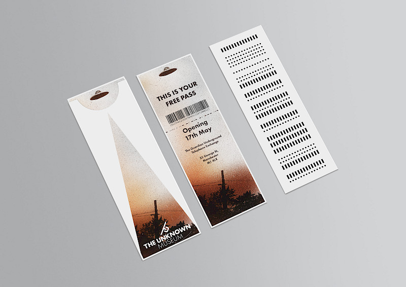 Part of the same branding project titled 'The Unknown Museum' - a hypothetical museum that showcases unknown information about 'the unknown' AKA extra-terrestrial life. Part of the same branding project titled 'The Unknown Museum' - a hypothetical museum that showcases unknown information about 'the unknown' AKA extra-terrestrial life.