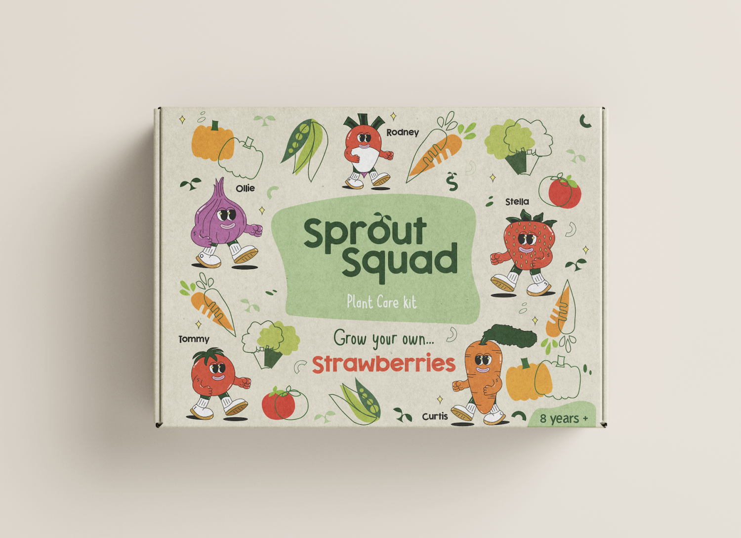 Sprout Squad is a plant care kit that comes with a unique twist - each plant comes with a fictional character and story. Customers will receive a care kit accompanied by a beautifully illustrated booklet that tells the plant's whimsical adventures. My target age range is 8 years plus. Sprout Squad is a plant care kit that comes with a unique twist - each plant comes with a fictional character and story. Customers will receive a care kit accompanied by a beautifully illustrated booklet that tells the plant's whimsical adventures. My target age range is 8 years plus.